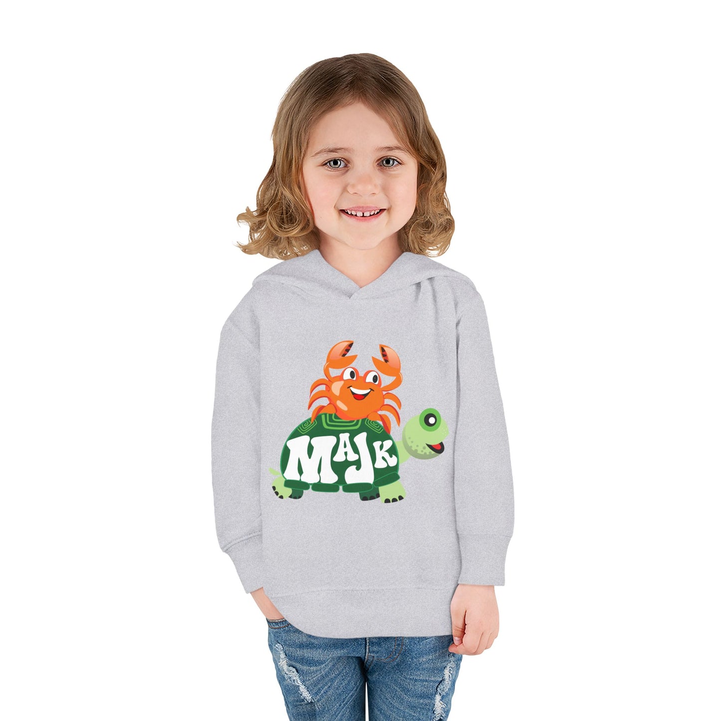 Toddler (2T-5/6T) Fleece Hoodie, MAJK Turtle and Crabbie Crab Best Friends Pullover Sweatshirt