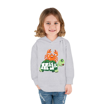 Toddler (2T-5/6T) Fleece Hoodie, MAJK Turtle and Crabbie Crab Best Friends Pullover Sweatshirt