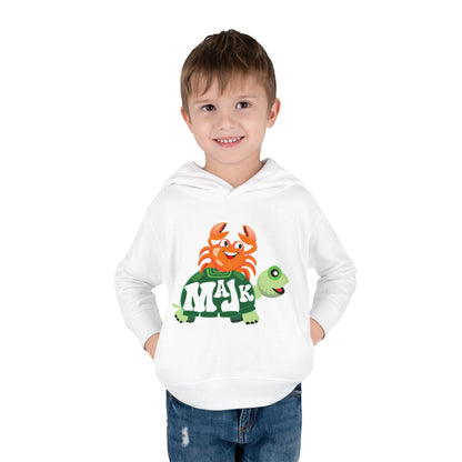 Toddler (2T-5/6T) Fleece Hoodie, MAJK Turtle and Crabbie Crab Best Friends Pullover Sweatshirt