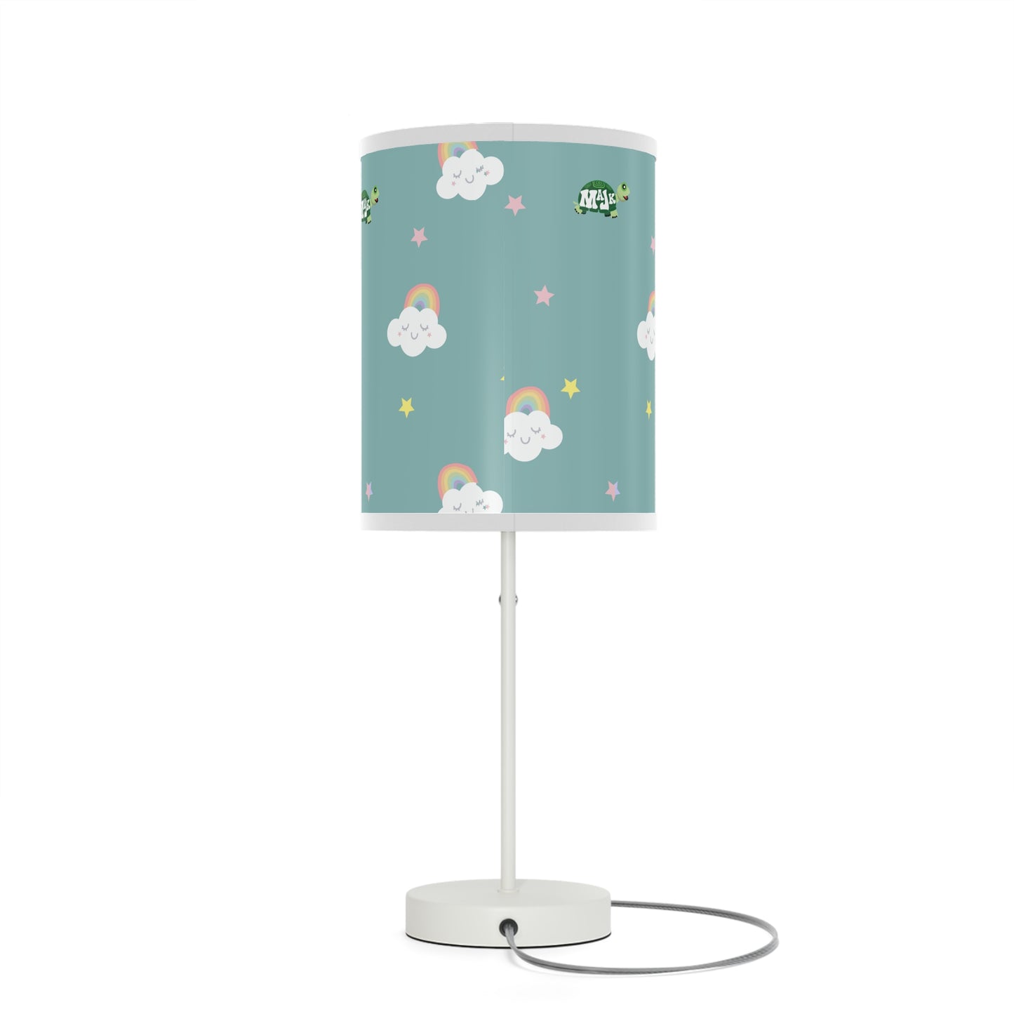 Lamp on a Stand, US/CA "Rainbows and Smiles" (Aqua)