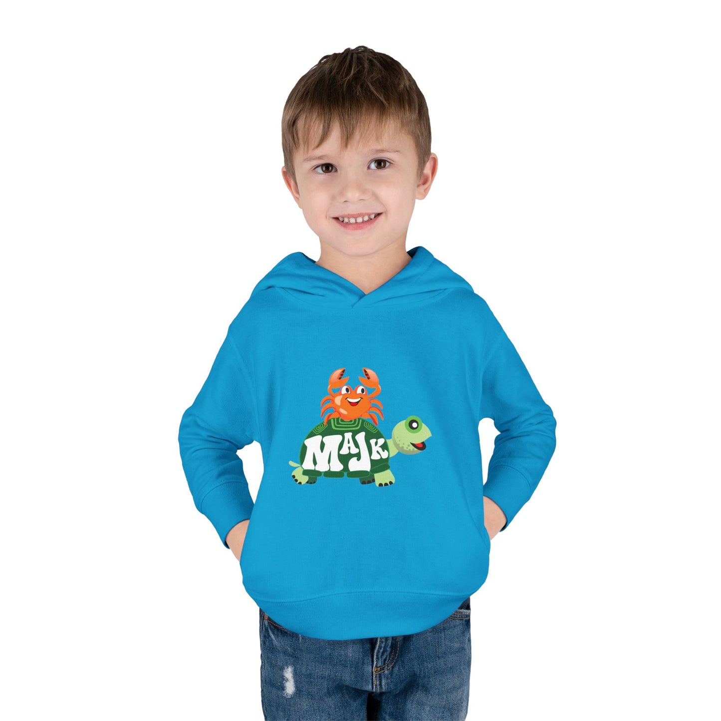 Toddler Pullover Hoodie Adventure with MAJK Turtle and Crabby Crab