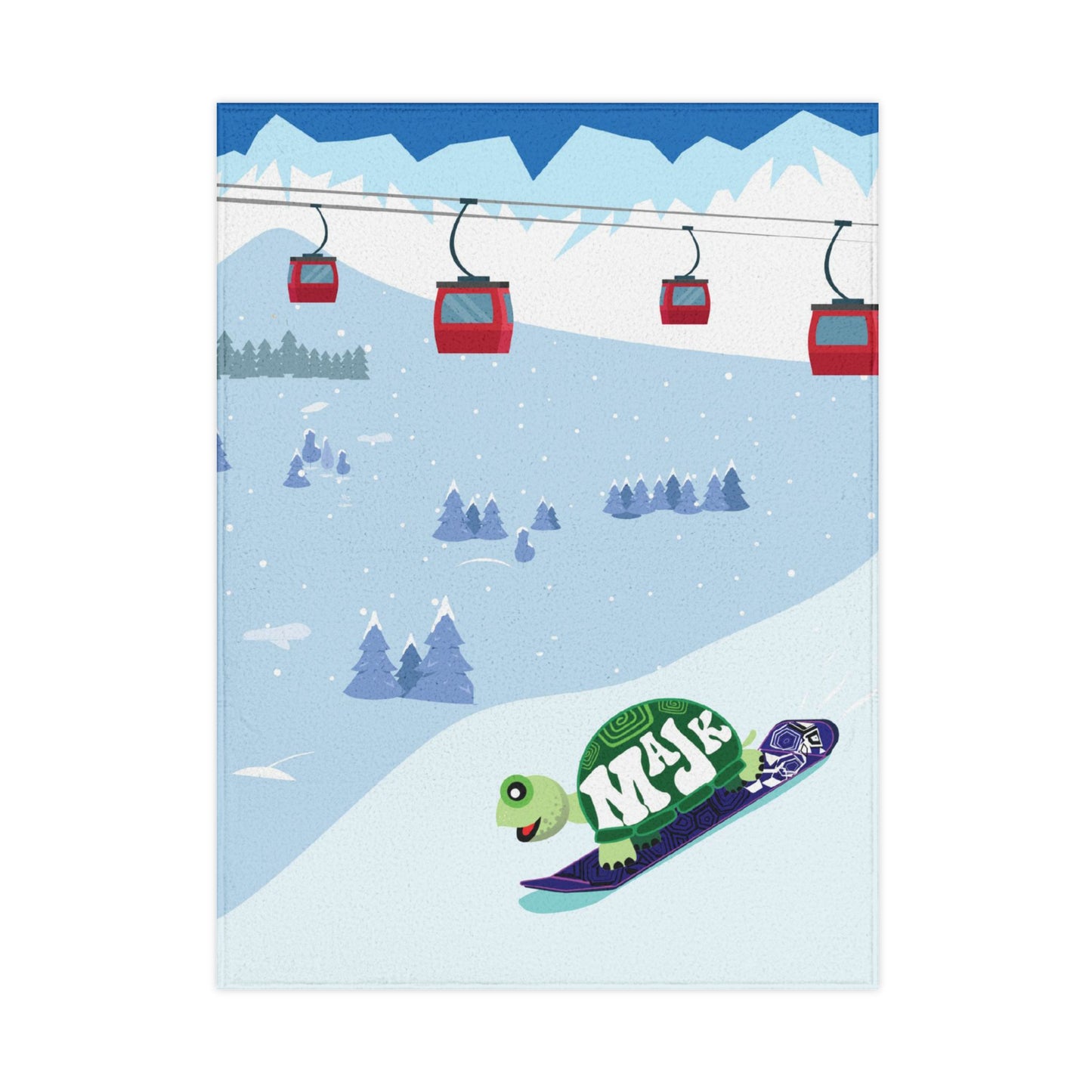 Receiving Soft Fleece Blanket - "The Mountains are Calling" snowboard theme