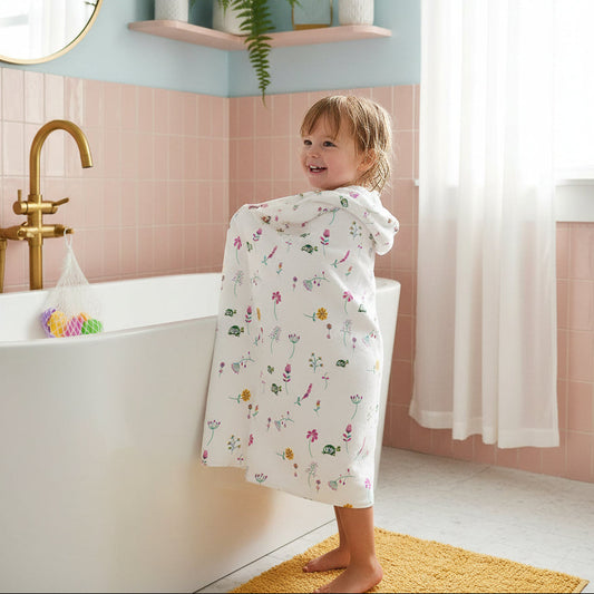 Kid's Hooded Towel — "In bloom"