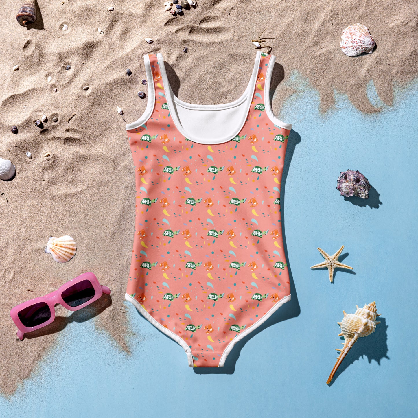 All-Over Print Girl's One-piece Swimsuit  "Sun and Surf"