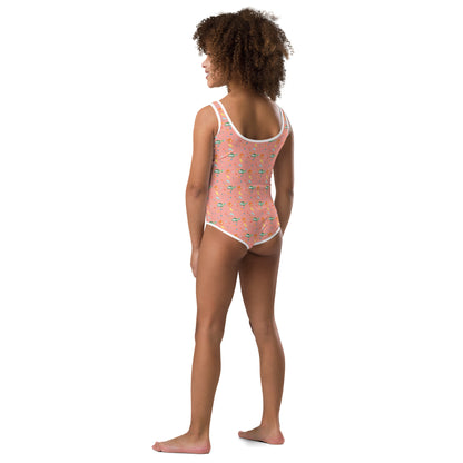 All-Over Print Girl's One-piece Swimsuit  "Sun and Surf"