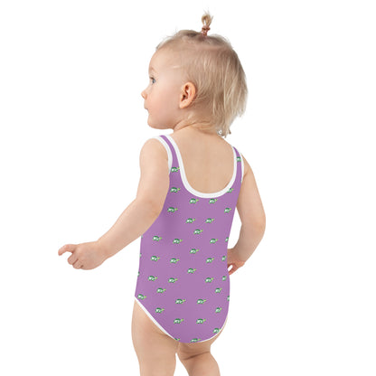 All-Over Print Girl's One-piece Swimsuit "MaJK Turtle Purple"
