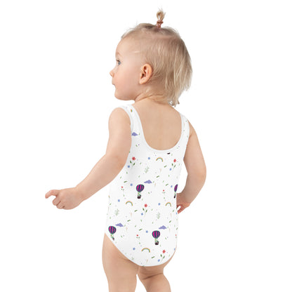 All-Over Print Girl's One-piece Swimsuit "Turtle's and Hot air balloons"