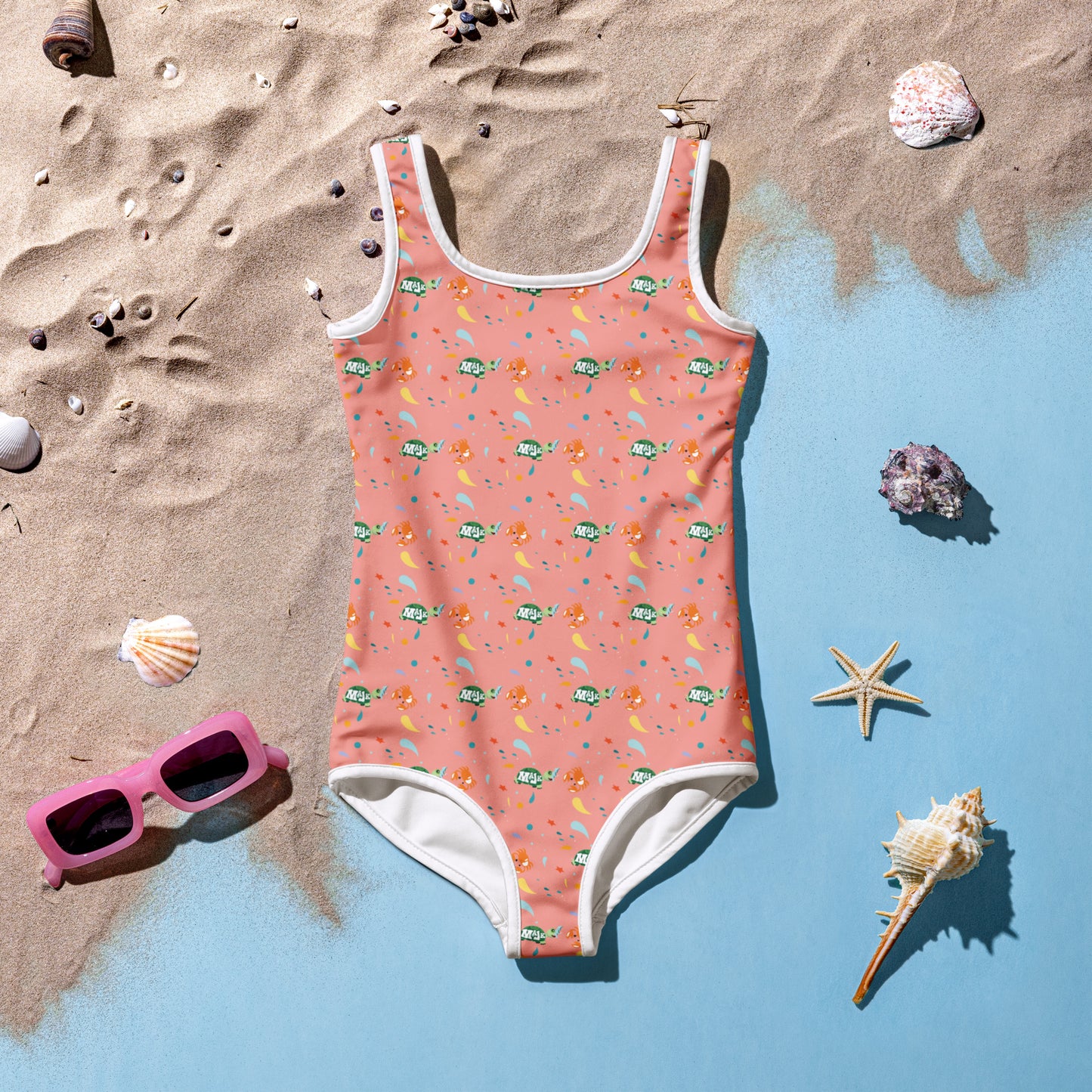 All-Over Print Girl's One-piece Swimsuit  "Sun and Surf"