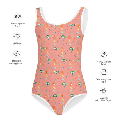 All-Over Print Girl's One-piece Swimsuit  "Sun and Surf"