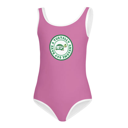 All-Over Print Girl's One-piece Swimsuit "Have a Turtally Awesome Day"