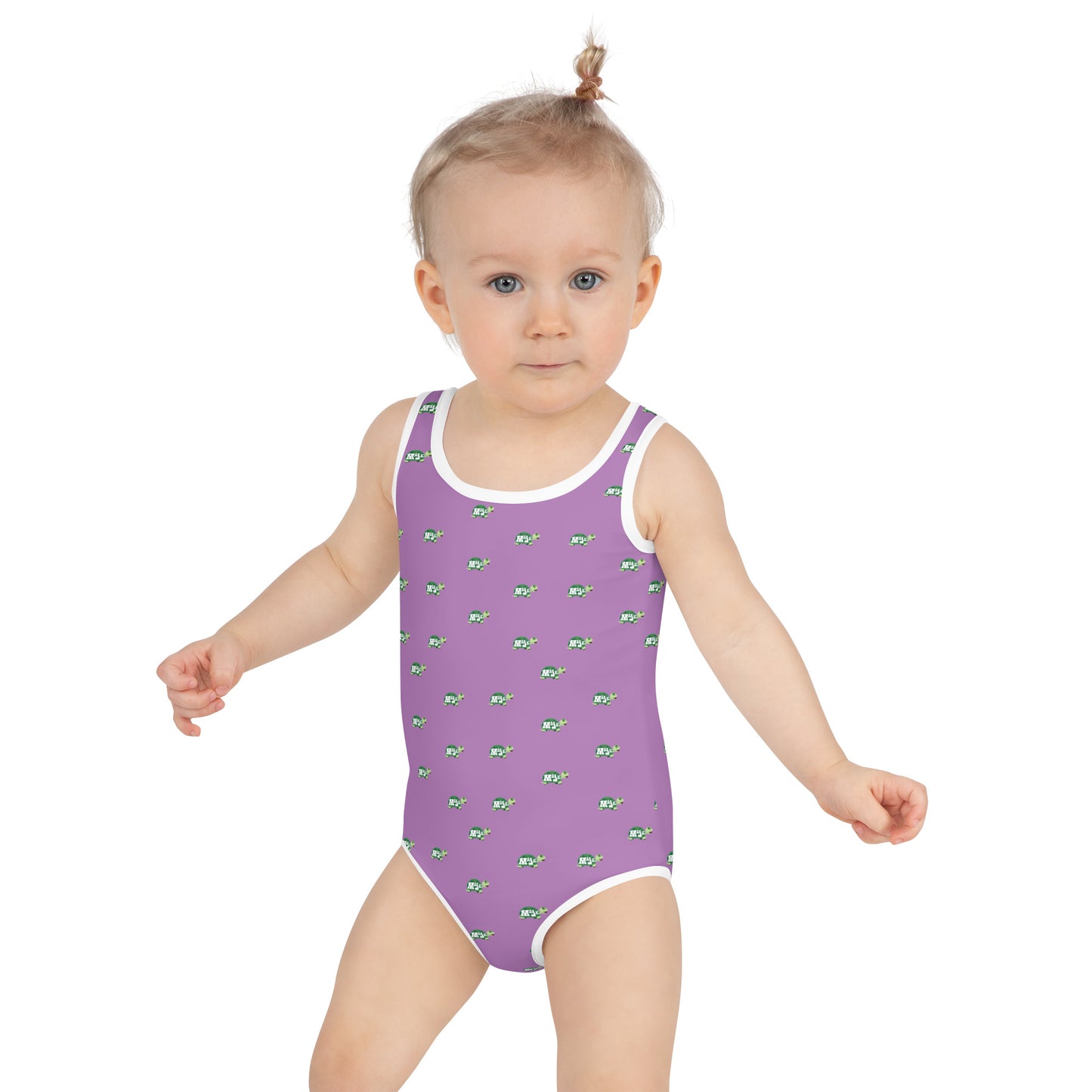 All-Over Print Girl's One-piece Swimsuit "MaJK Turtle Purple"