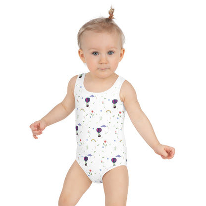 All-Over Print Girl's One-piece Swimsuit "Turtle's and Hot air balloons"