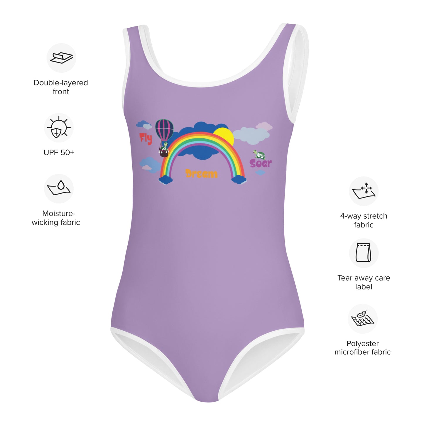 All-Over Print Girl's one-piece Swimsuit "Fly, Dream, Soar"