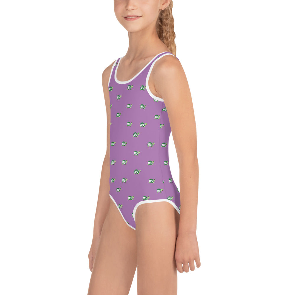 All-Over Print Girl's One-piece Swimsuit "MaJK Turtle Purple"