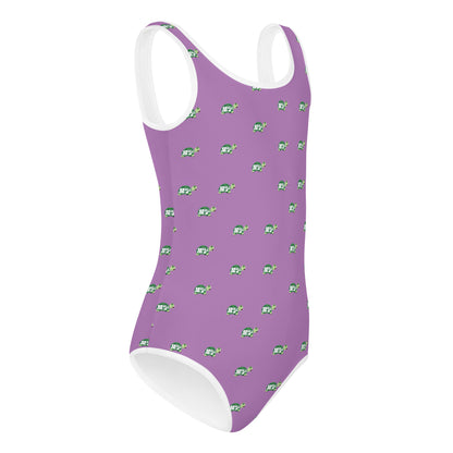 All-Over Print Girl's One-piece Swimsuit "MaJK Turtle Purple"