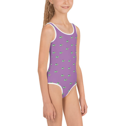 All-Over Print Girl's One-piece Swimsuit "MaJK Turtle Purple"