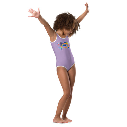 All-Over Print Girl's one-piece Swimsuit "Fly, Dream, Soar"