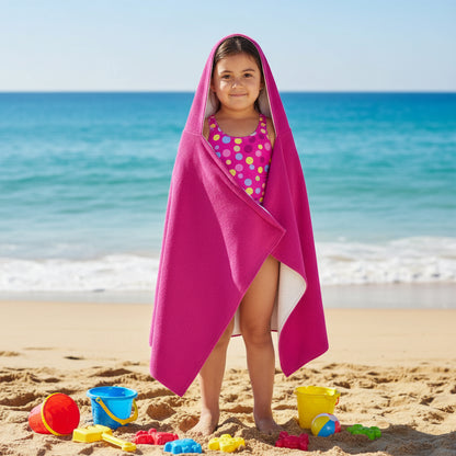Kid's Hooded Towel- "Have a Turtally Awesome Day" ( Fuchsia)