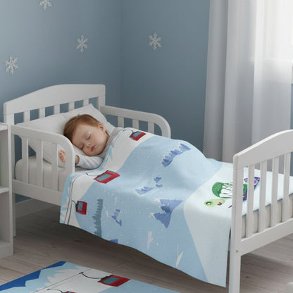 Receiving Soft Fleece Blanket - "The Mountains are Calling" snowboard theme