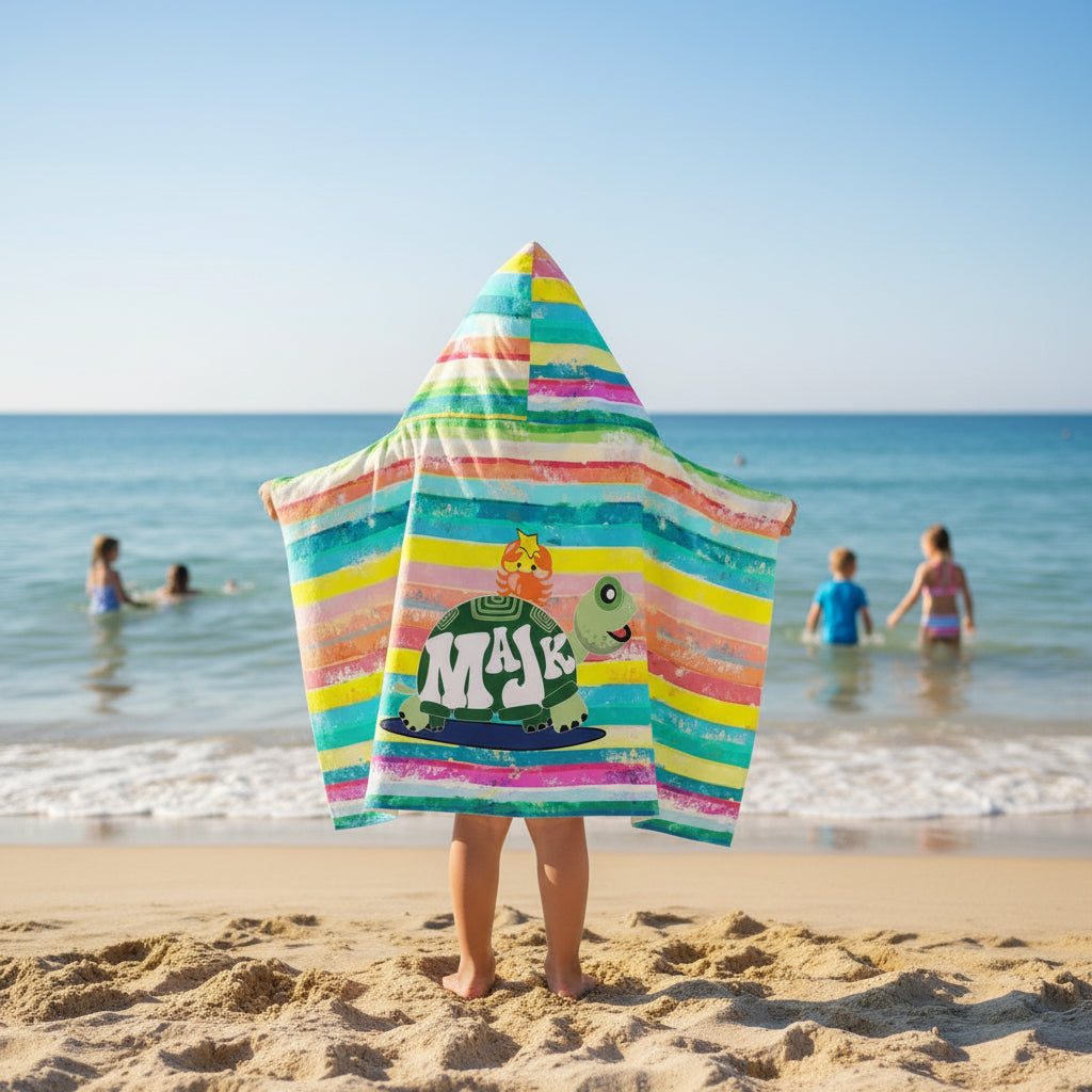 Kid's Hooded Towel-Water color "Besties"