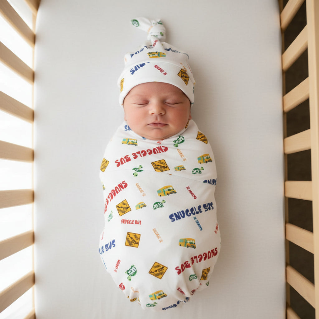 Baby Swaddle Blanket "Snuggle Bus Collection"