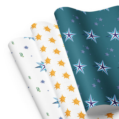 Designer Wrapping Paper Sheets "Turtally Starry Night"