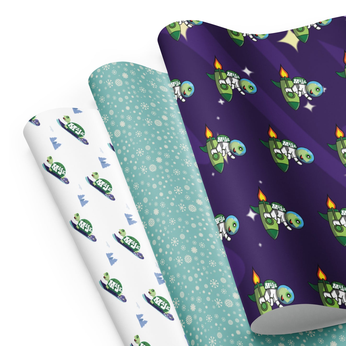 Designer Wrapping Paper Sheets " Turtally Chillin"