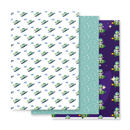 Designer Wrapping Paper Sheets " Turtally Chillin"