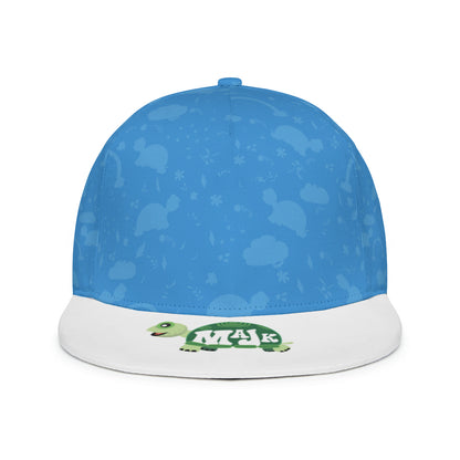 Full width flat visor brim hat "Happy Day MaJk Logo"