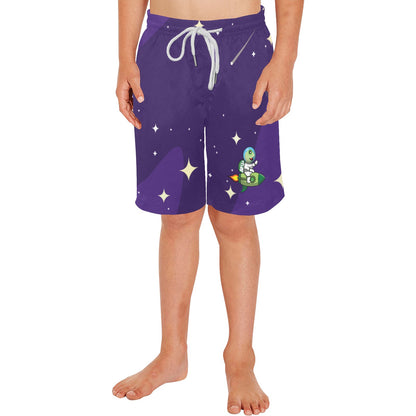 All Over Print Boys' Beach Shorts "To the moon"