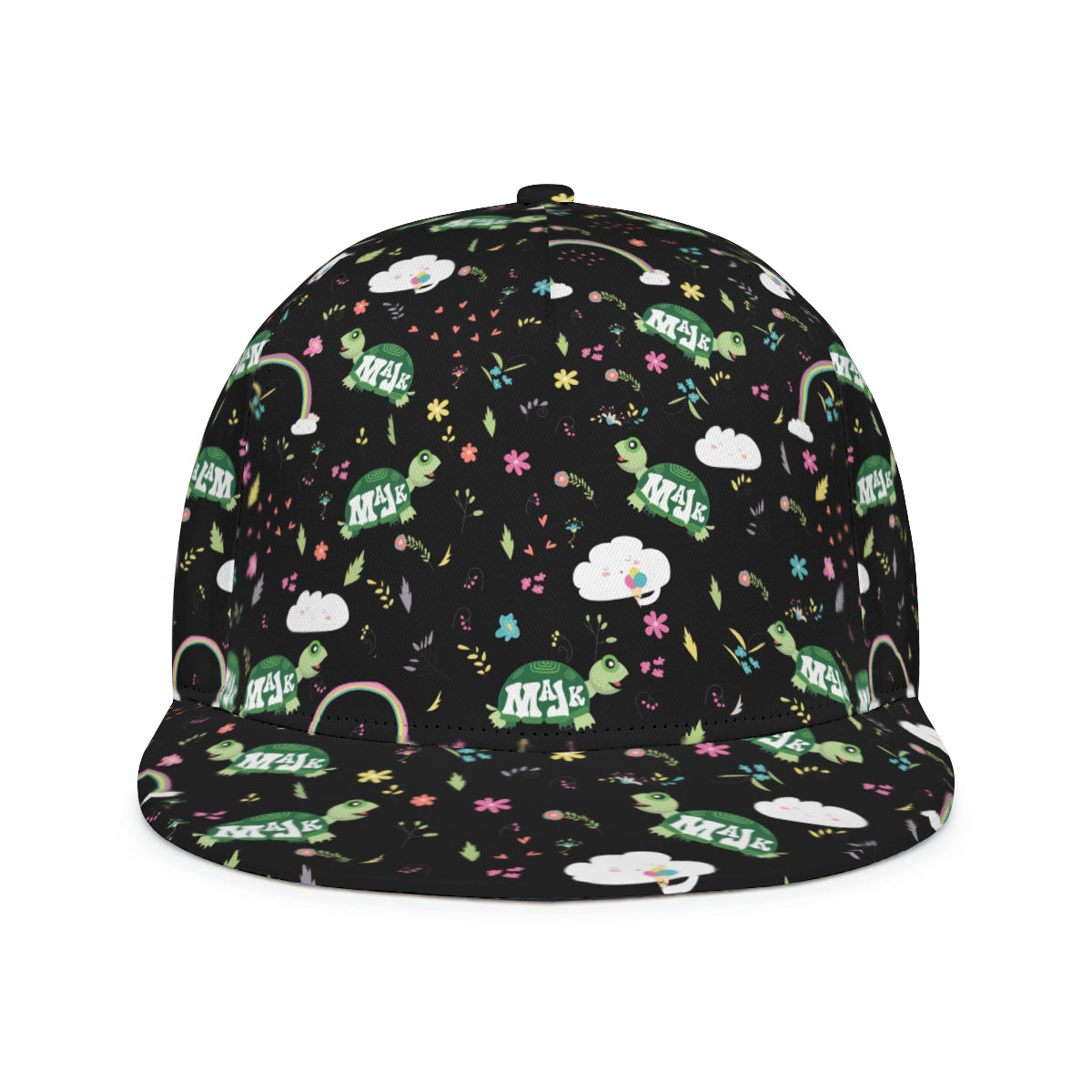 Full width flat visor brim hat "Happy Nights"