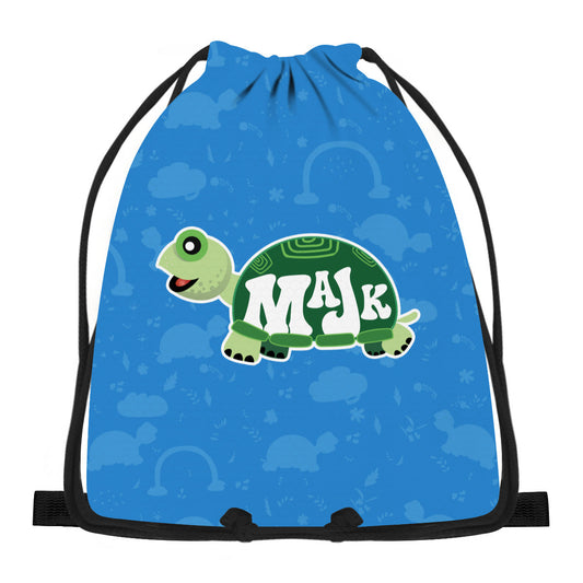Drawstring Bag -Happy Days Collection w/ Subdued pattern (Blue)