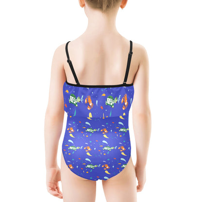 Girl's One-piece/Spaghetti Strap/ Ruffle Swimsuit "Surfs Up"