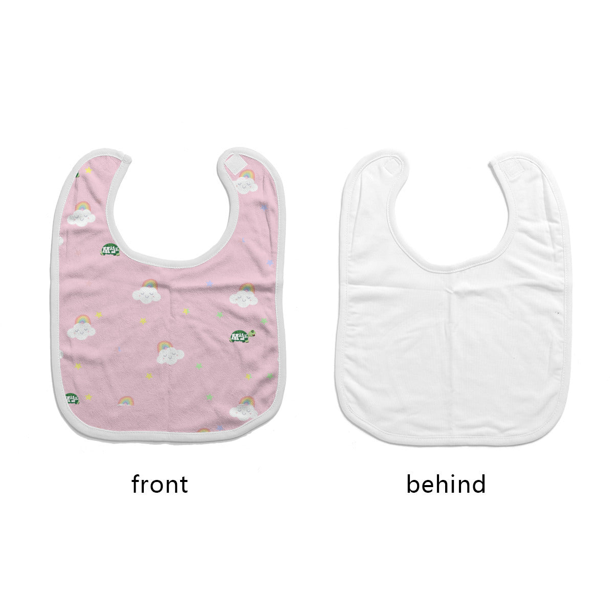 Cotton Baby Bib/Drooling Towel "Rainbow's & Smiles" (Pink)