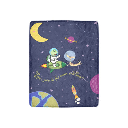 Ultra-Soft Micro Fleece Blanket "Love you to the moon and back" (Size: 30"(W) x 40"(L))