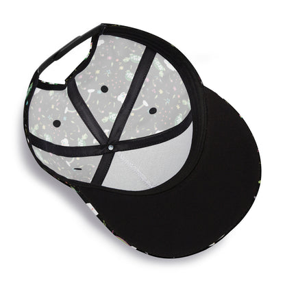 Full width flat visor brim hat "Happy Nights"