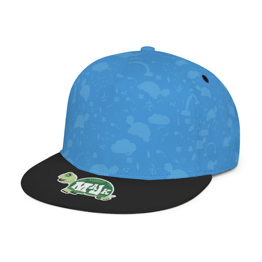 Full width flat visor brim hat " MaJk Logo-black lid"