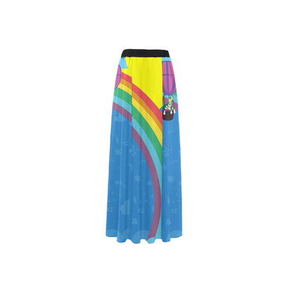 High Slit Long Beach Dress/skirt "Over the Rainbow"