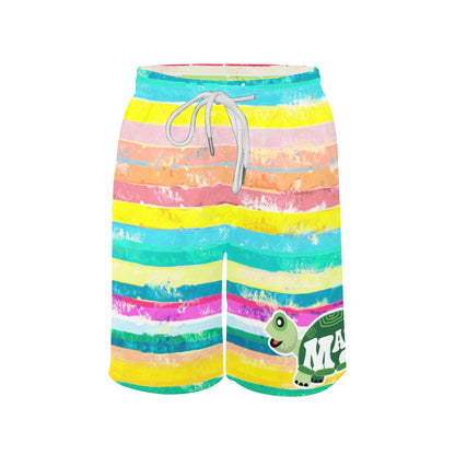 All Over Print Boys Beach Shorts "Watercolor stripes"