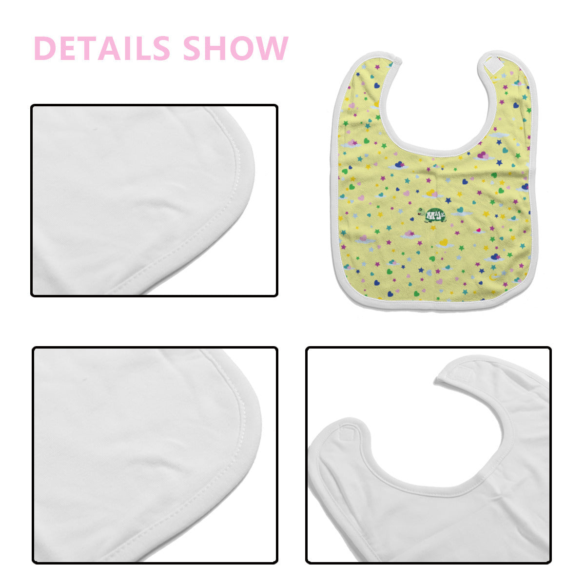 Cotton Baby Bib/Drooling Towel "Sweet Dreams Little One" (Yellow)