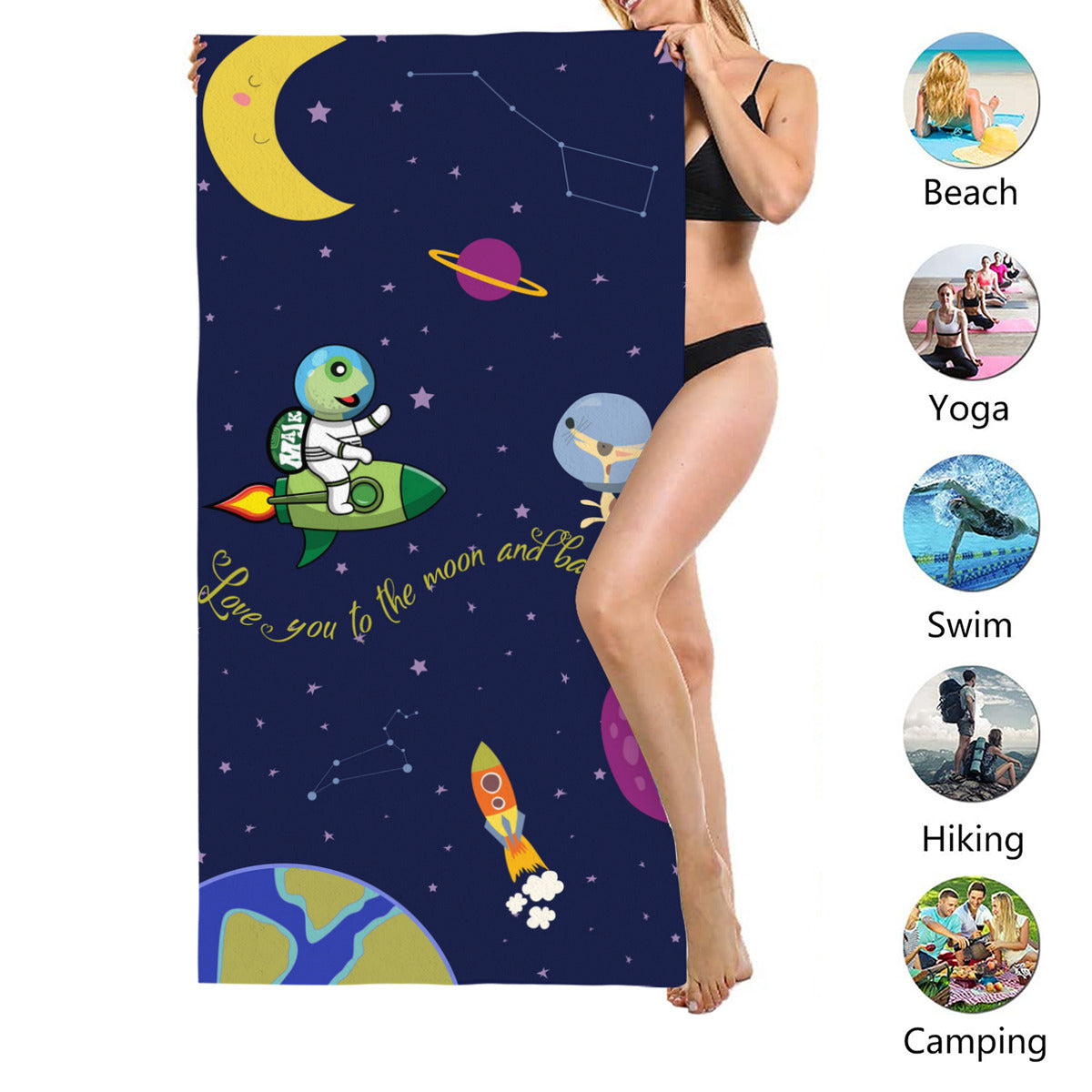 Beach Towel "Love You to the Moon and Back"