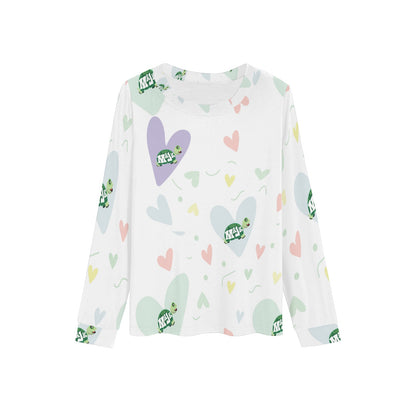 Girl's All Over Print Pajama Top "Turtally Loved"