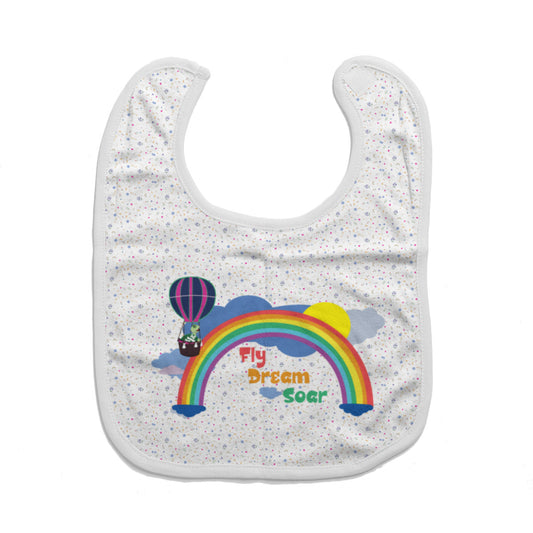 Cotton Baby Bib/ Drooling Towel "Over the Rainbow"