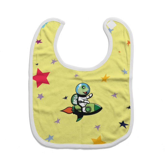 Cotton Baby Bib/Drooling towel "Blast off pattern"