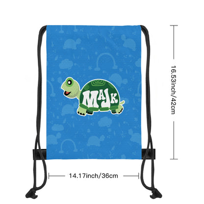 Drawstring Bag -Happy Days Collection w/ Subdued pattern (Blue)