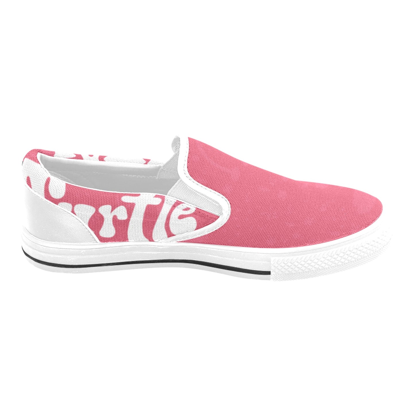 Kid's Slip-On Canvas Shoe "Powerful in Pink" w/ Subdue pattern