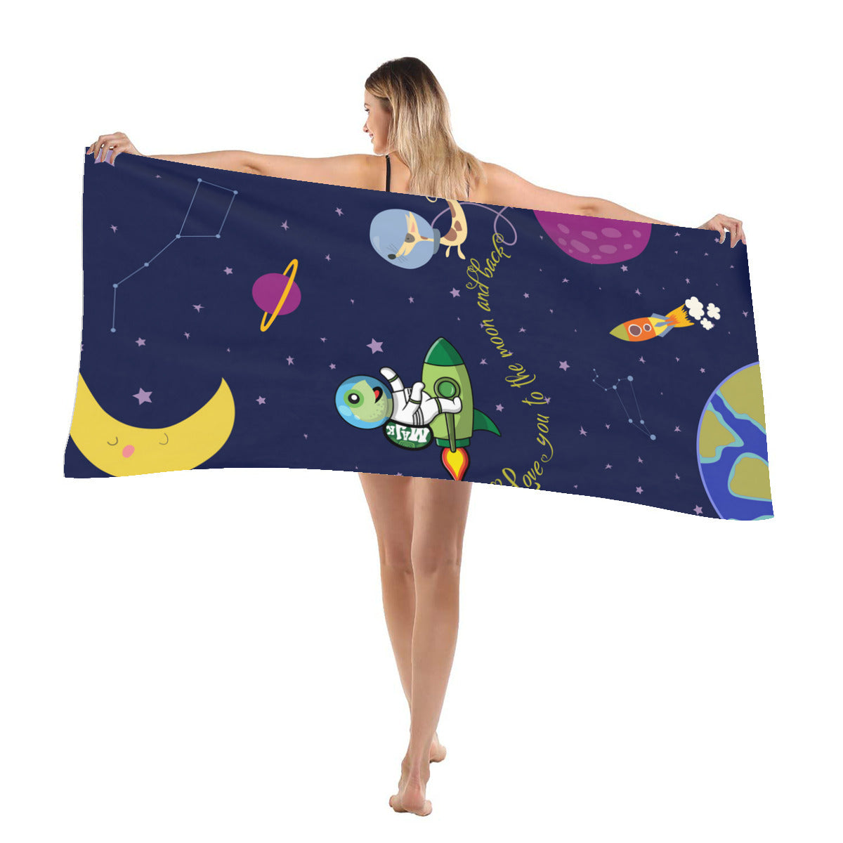 Beach Towel "Love You to the Moon and Back"