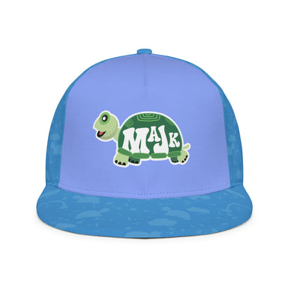 Full width flat visor brim hat "Toned w/ MaJk Logo"