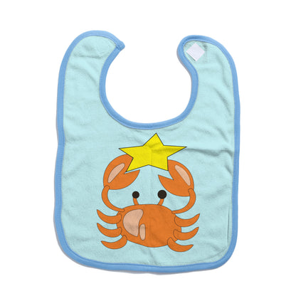Cotton Baby Bib/Drooling Towel ｜Cotton "A star is Born" (Aqua)