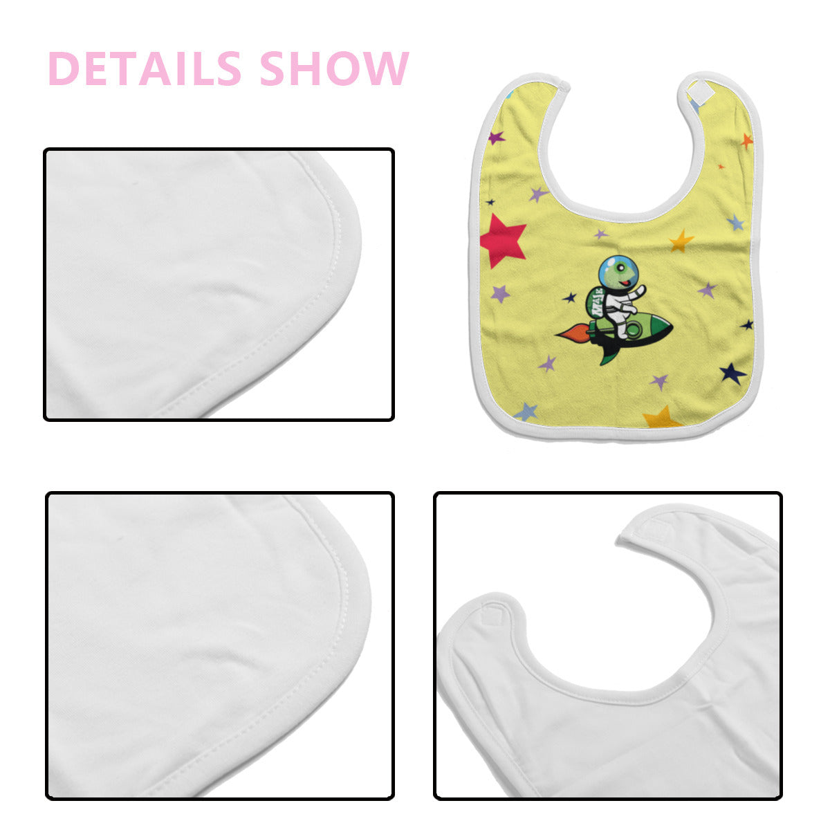 Cotton Baby Bib/Drooling towel "Blast off pattern"